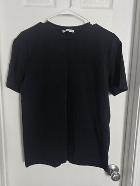 ZARA Men's Black Crew Neck T-Shirt SIZE L **